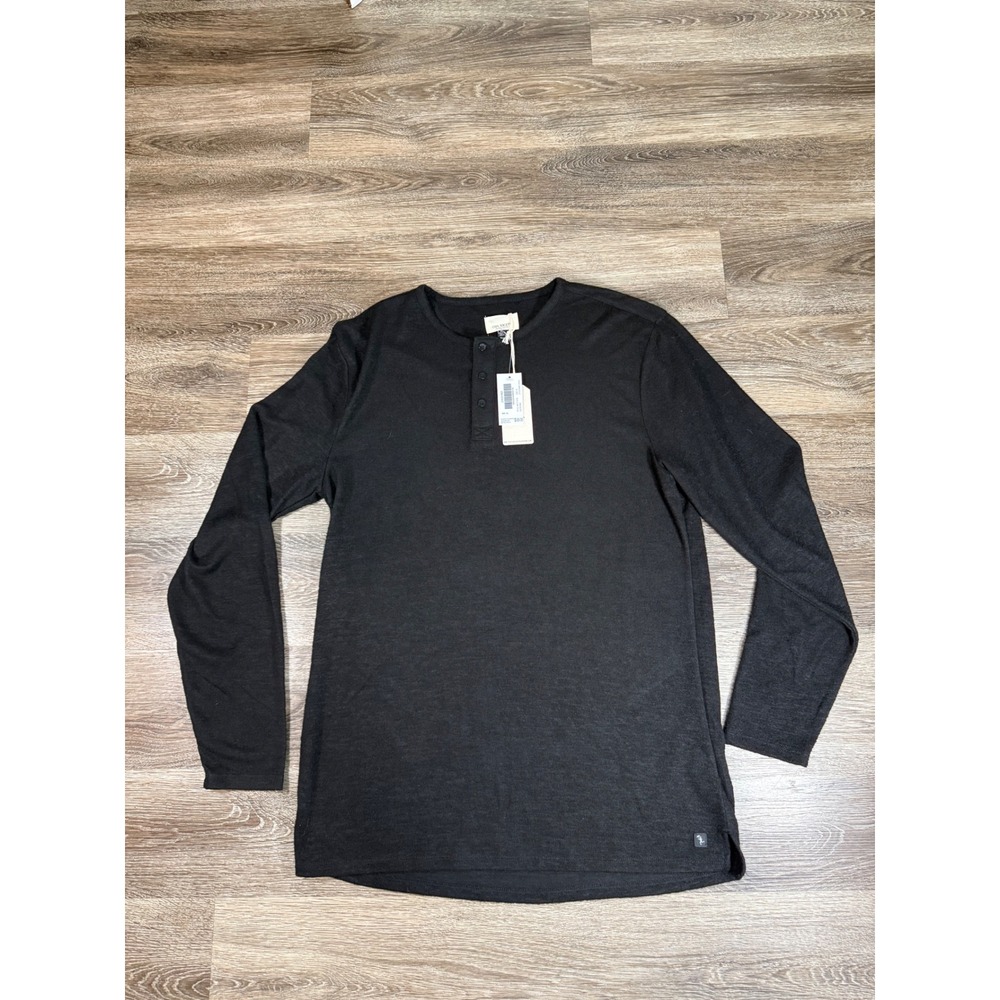 Civil Society Hogan Mens XL Black Hacchi Henley Long Sleeve Shirt‎ NWT